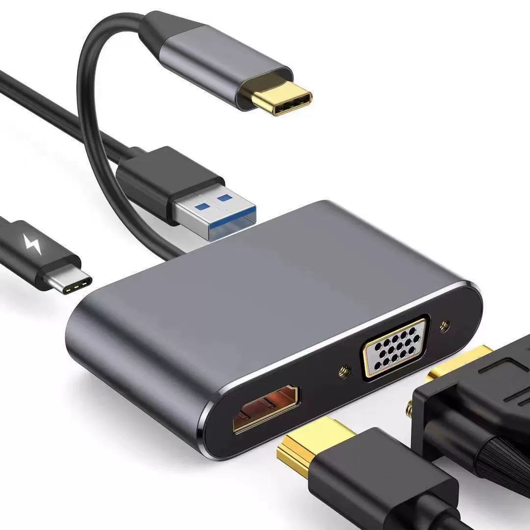 [type-c 6-в-1 док-станция USB3.0 HUB 100Мбит/с сетевой разветвитель для компьютера]