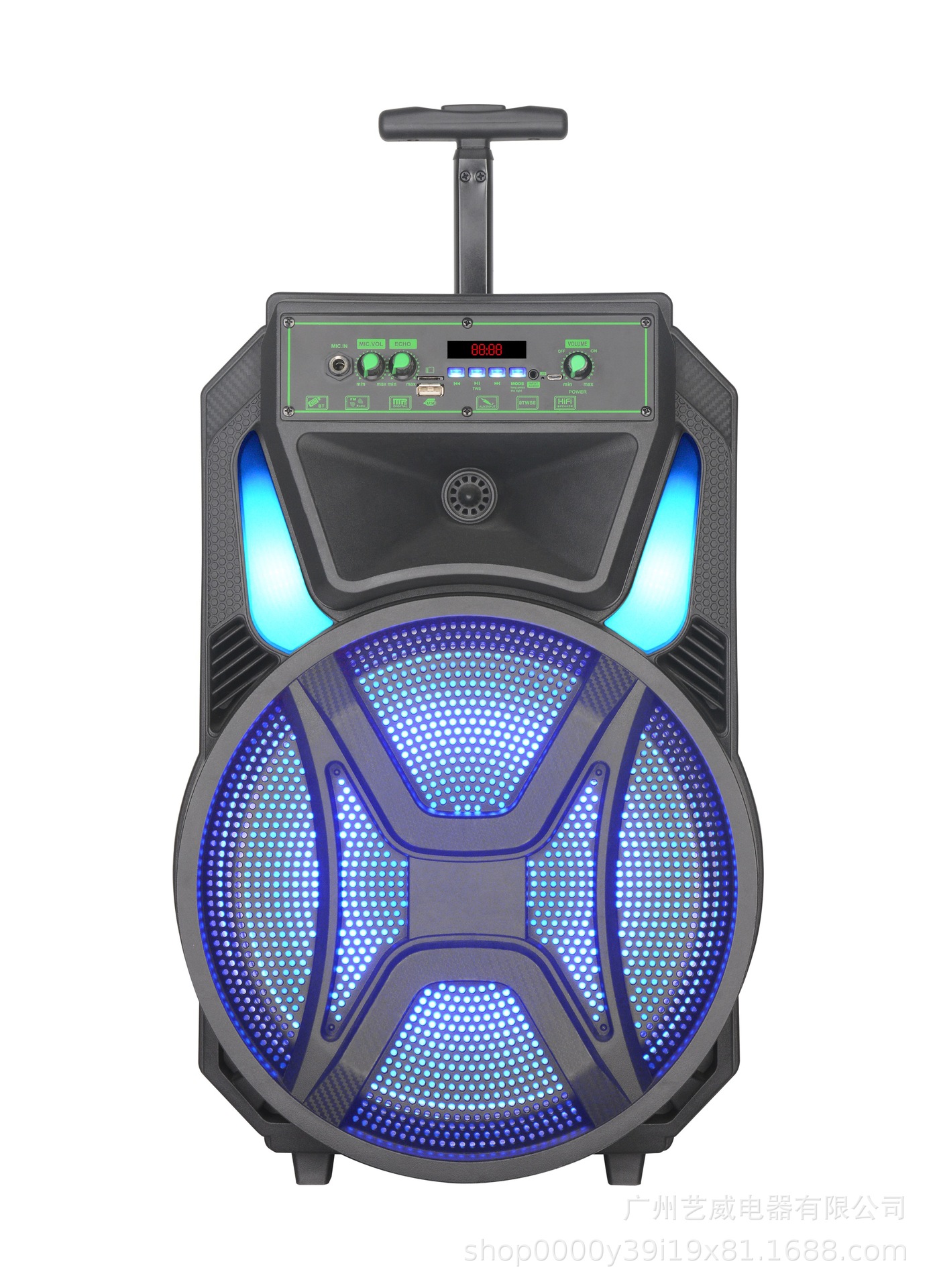 外贸出口12寸大功率拉杆蓝牙音箱户外便携K歌无线麦克风MD13-12L详情2