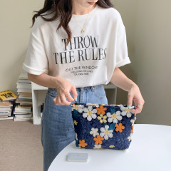 24301 Atmosphere Exquisite Lace Cosmetic Bag Women's Large Capacity Clutch Coin Bag Jewelry Storage Bag