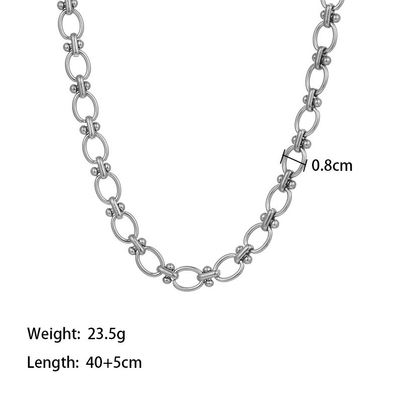Holiday Occasion Wholesale Jewelry Hip-Hop Retro Solid Color Titanium Steel Plating Jewelry Set