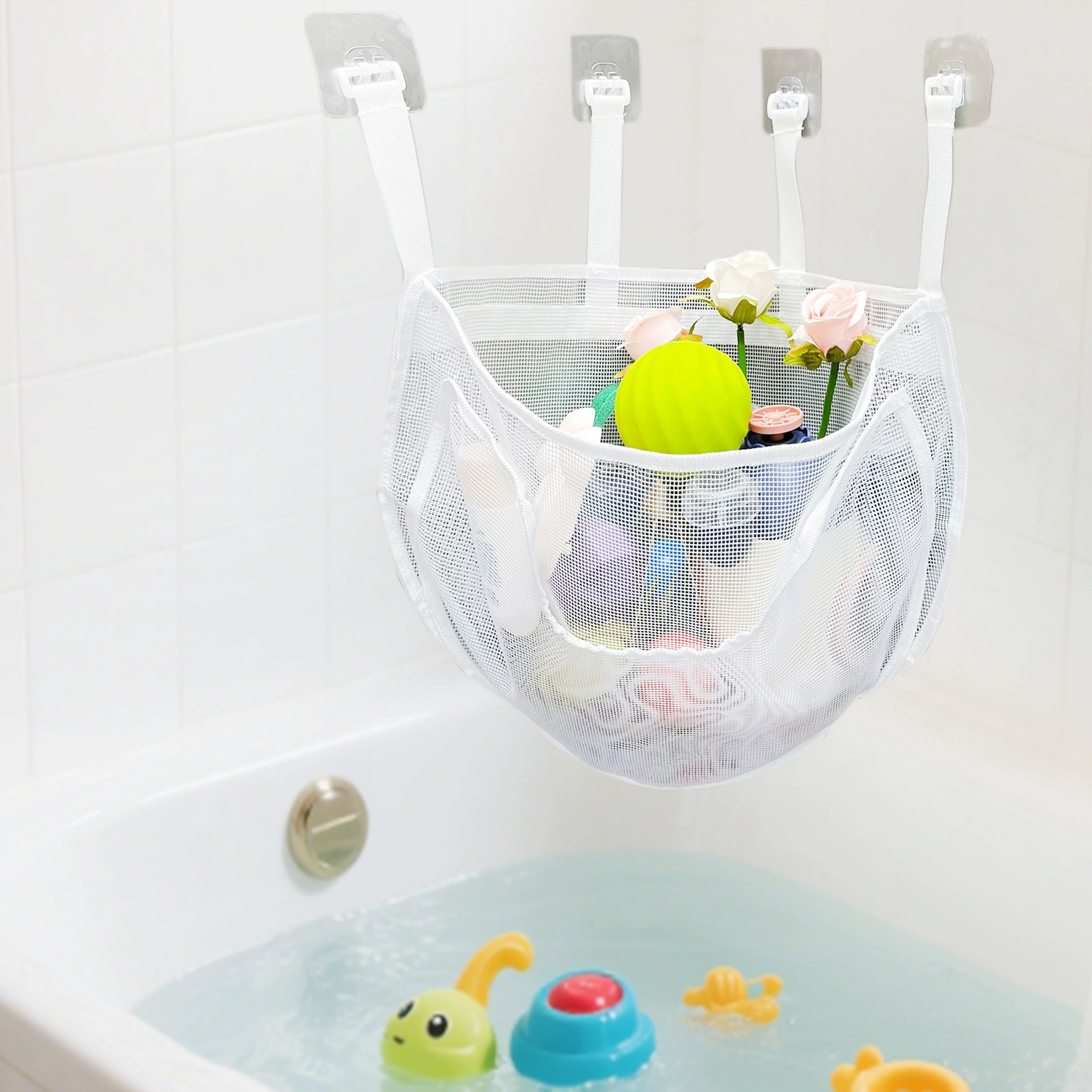 Детская сумка для хранения игрушек для ванной комнаты, большая вместительная подвесная сумка для туалетных принадлежностей, игрушка для ванны, герметичная сетка Amazon