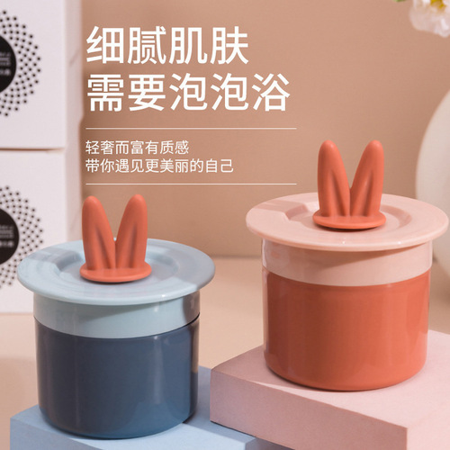 Rabbit ears facial cleanser foamer portable push-type shampoo foamer household cute bubbler manual