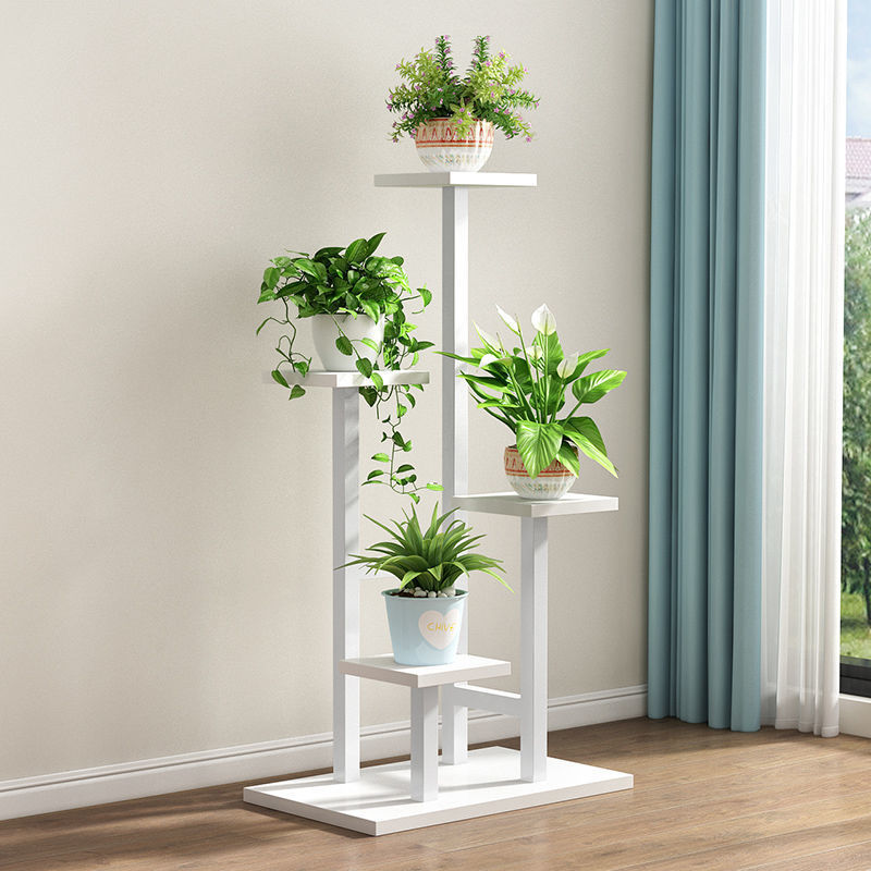Estante de flores Estante de piso a la sala de estar Estante de piso Balcón Estante de macetas minimalista moderno Estante de varias capas Estante de flores de hierro y carne verde