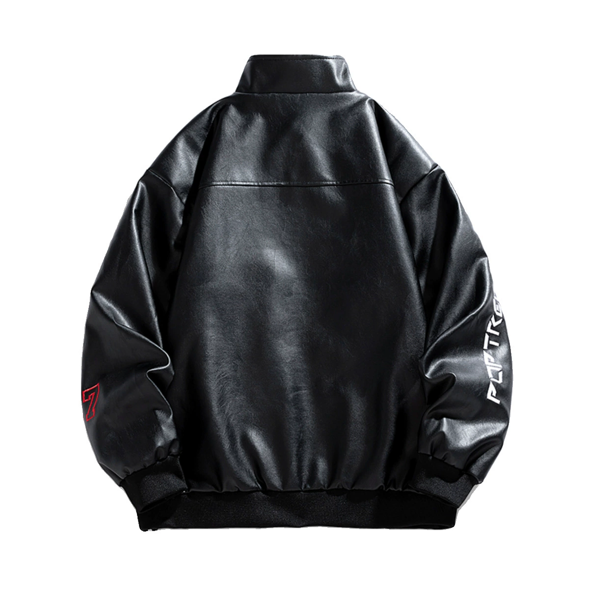 Тёплая куртка из экокожи с флисовой подкладкой, размеры M–3XL