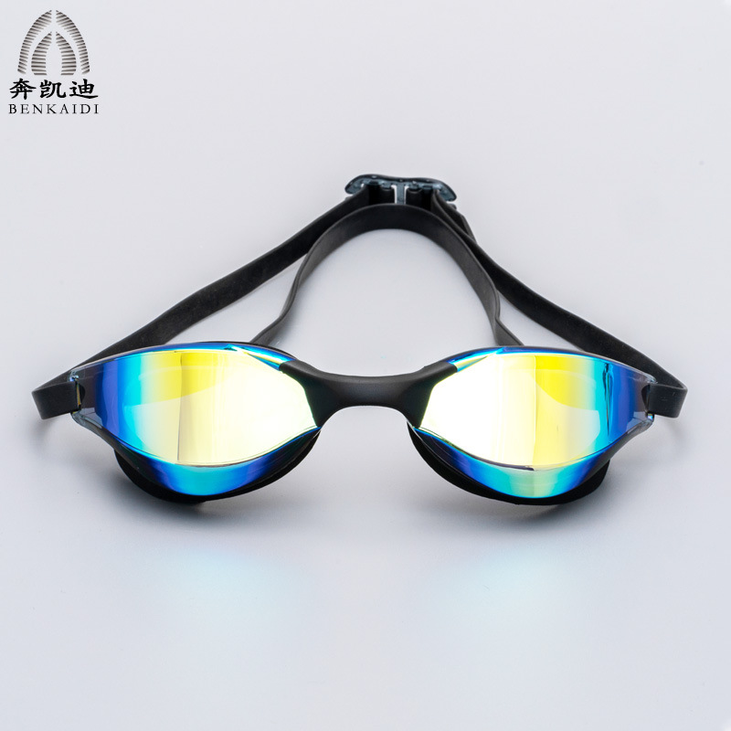 블랙 컬러 도금 수영 고글 + 미러 박스