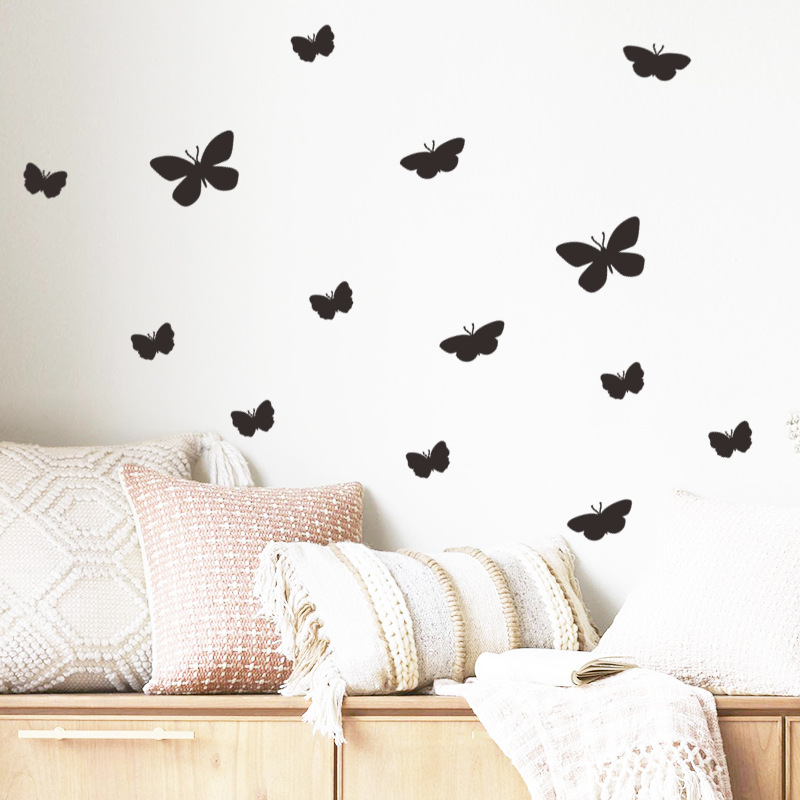 Simple Solid Black Butterfly Wall Stickers Wholesale display picture 5