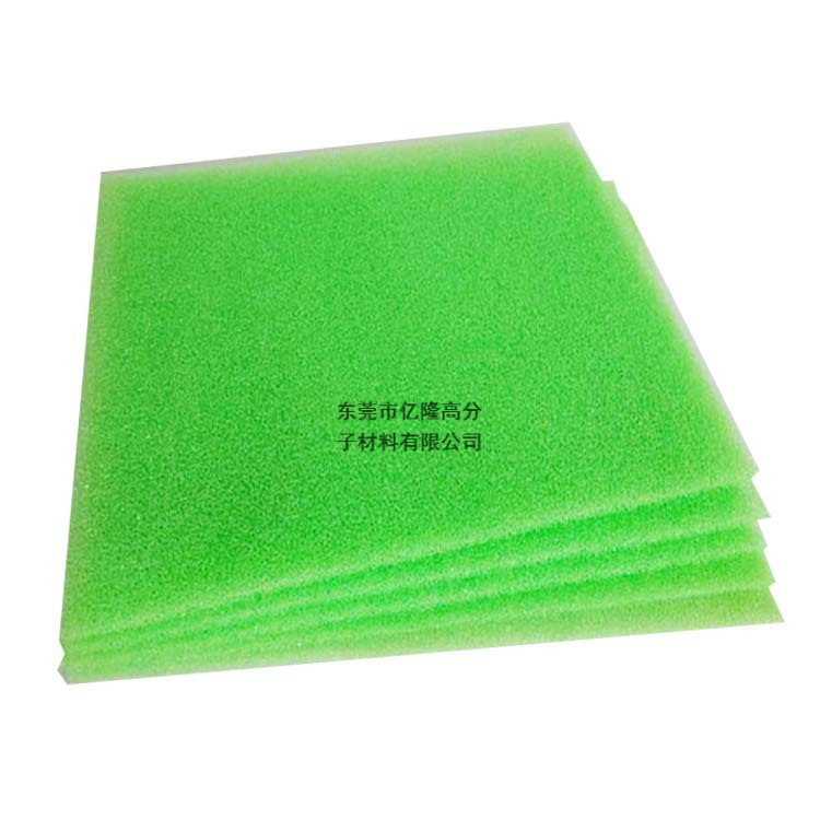 冰箱过滤海绵片材 绿色冰箱全开孔爆破泡棉 水果保鲜去味过滤网
