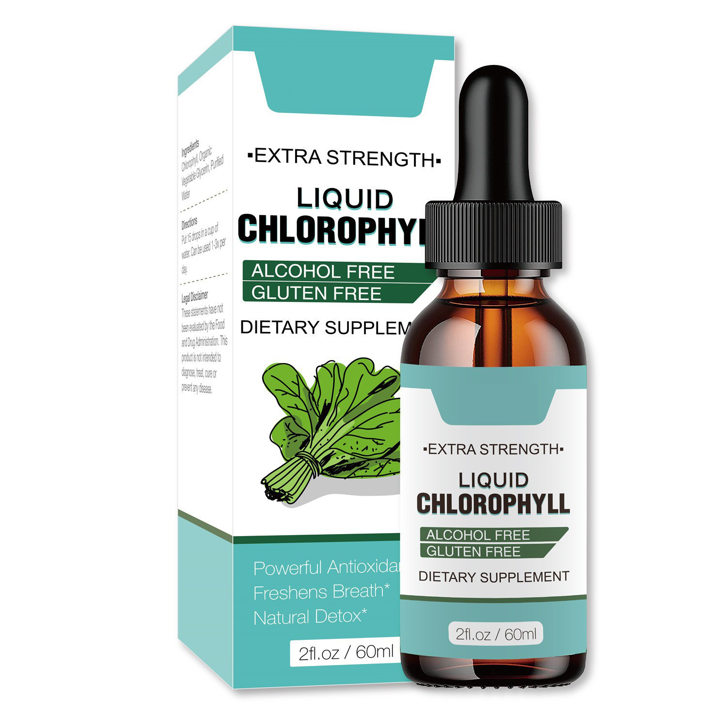跨境水溶叶绿素滴剂60ml  Chlorophyll Liquid Drops 叶绿素液体