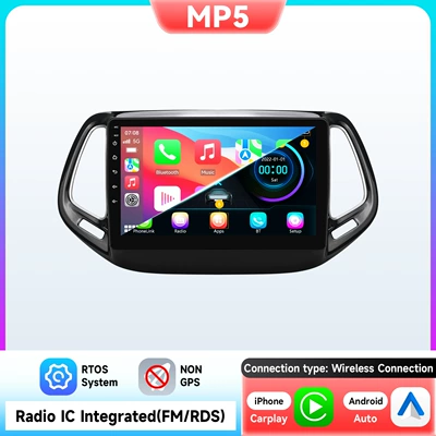 Suitable for Jeep Compass 17-20 Navigation System, In-Car Smart Android Large-Screen Reversing Image Gps All-In-One Device (DVD Navigation) - mp5-rds-fm-carplay-10inch-suitable-for-17-20-jeep-compass