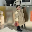 韩国<font red=H>童</font>装2021冬季新款儿<font red=H>童</font><font red=H>棉衣</font>纯色长款加厚羽绒<font red=H>棉</font><font red=H>棉袄</font>面包服保暖