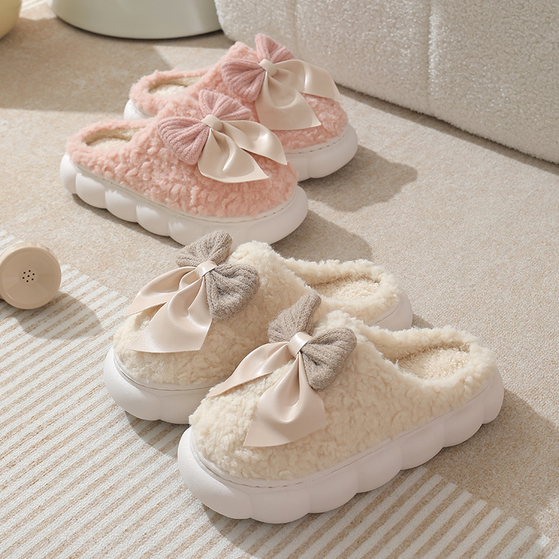 Thick-Soled Cotton Slippers for Women 2025 New Autumn and Winter Home Indoor Non-Slip Anti-Odor Warm Confinement Furry Slippers