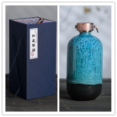 Pocket flask for home use, wine bottle, gift box, ceramic set sealed, 500 ml