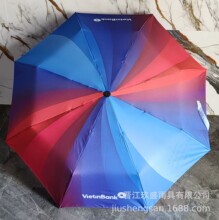 数码图案广告伞黑胶热转印彩色满版大号商务长柄酒店雨伞印制logo