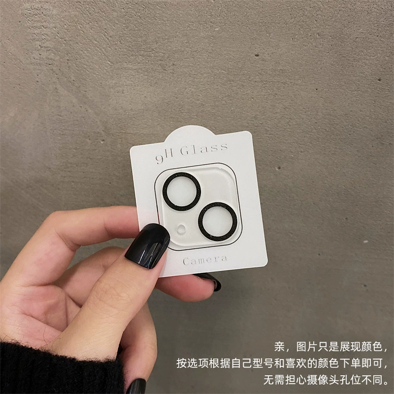 Защитная накладка для камеры Apple iPhone 11–16, блестящая металлическая плёнка со стразами