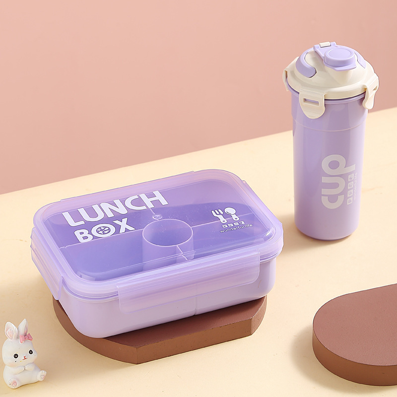 Caja de almuerzo multipropósito para estudiantes de oficina puede calentar la caja de almuerzo de microondas con cierre con cubiertos personalizados