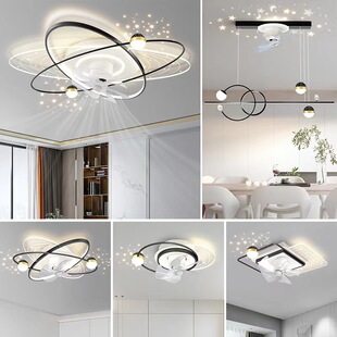 Top-absorbing Fan Light Living Room Main Light Household New Modern Simple Shaking Head Bedroom Silent Fan Light