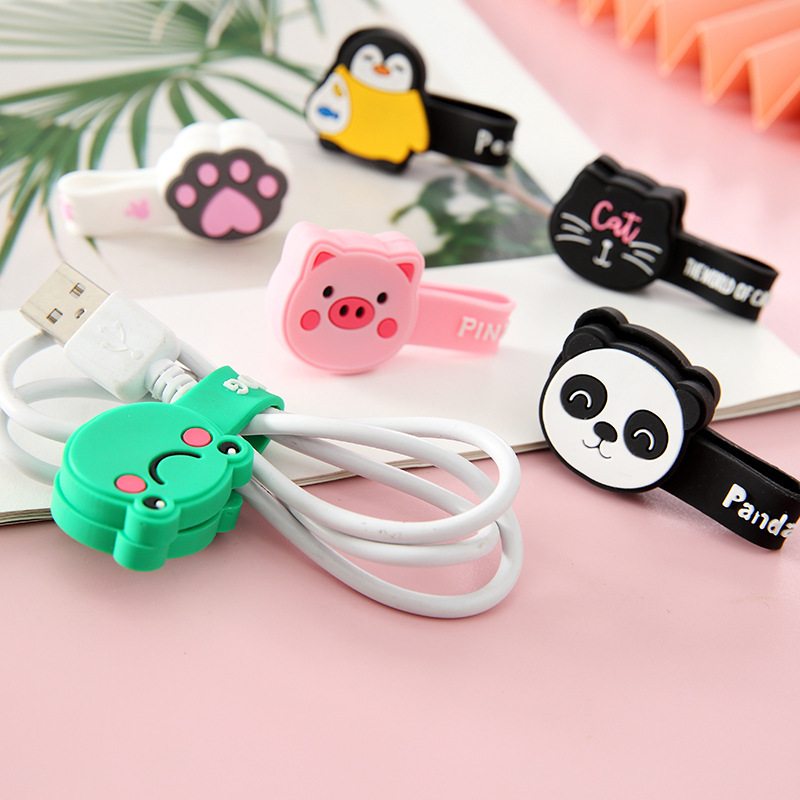 Cartoon Animal Cable Winder Headphone Data Cable Charging Cable Cable Manager Student Portable Fixed Hub Wholesale