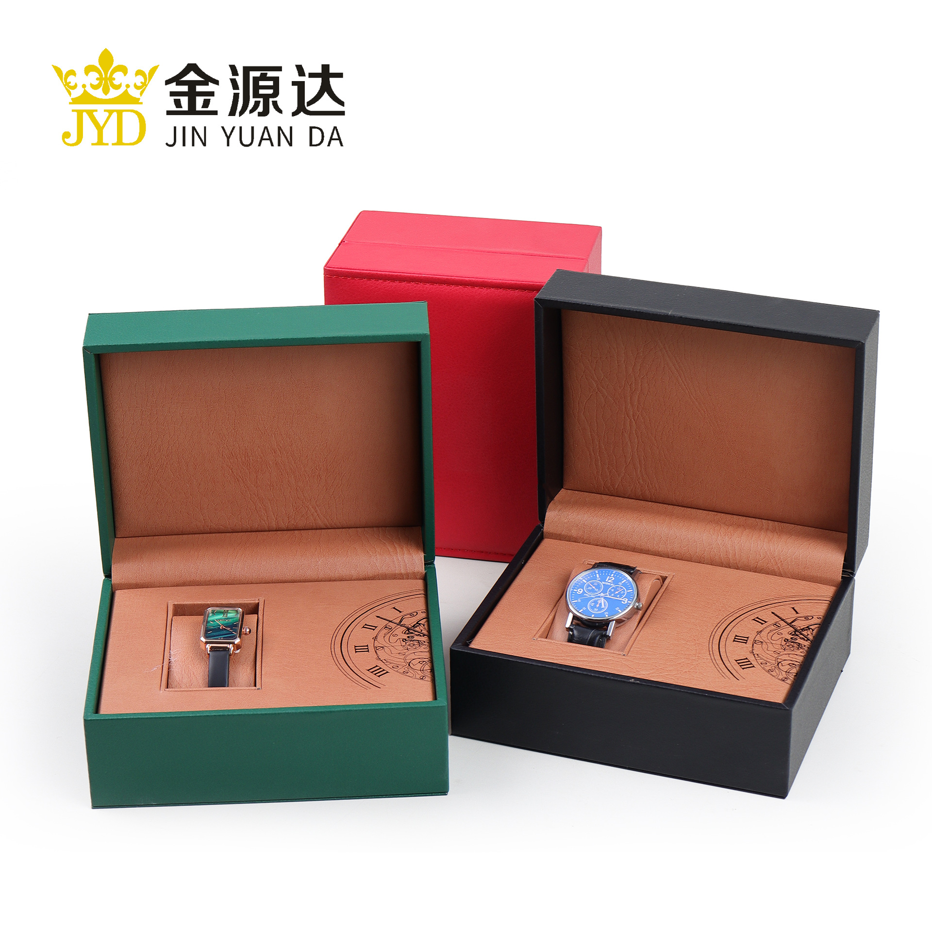 Cross-Border Pu Flip-Top Large Watch Box, High-End Jewelry Packaging Box, Right-Angle Large Leather Box, Business Men's Watch Gift Box