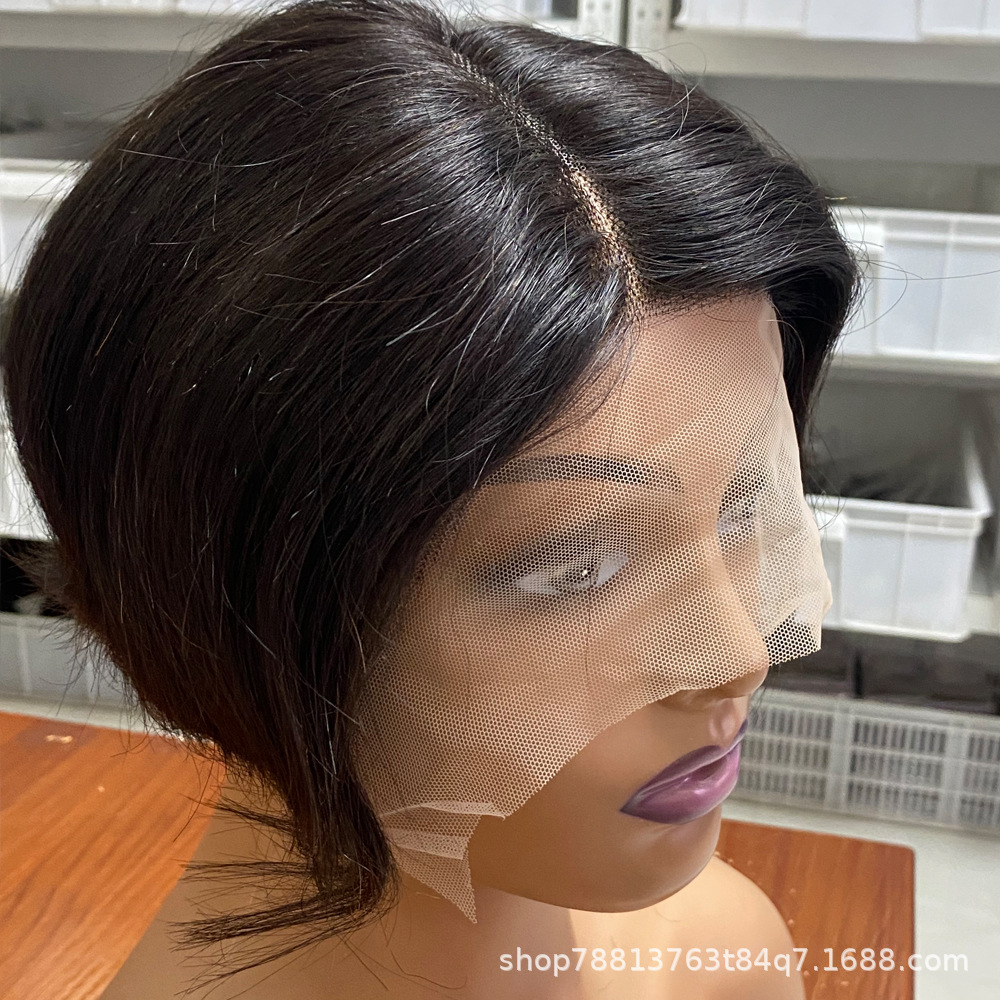 Uso diario pixie pelo corto peluca 13x4 lace Wigs pelo real pixie wig