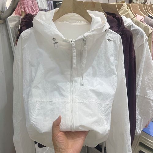 Women's Cap Short Jacket Korean Spring and Summer New Zipper Slimming Laundry Minority Design Long Sleeve Loose Sun Shirt