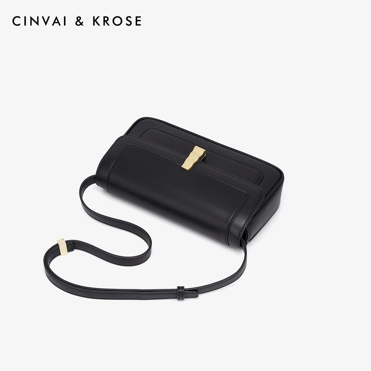 Bolso bandolera pequeño cuadrado de piel auténtica CinvaiKrose para mujer, nuevo y versátil bolso cruzado para otoño/invierno 2023_voghion.com