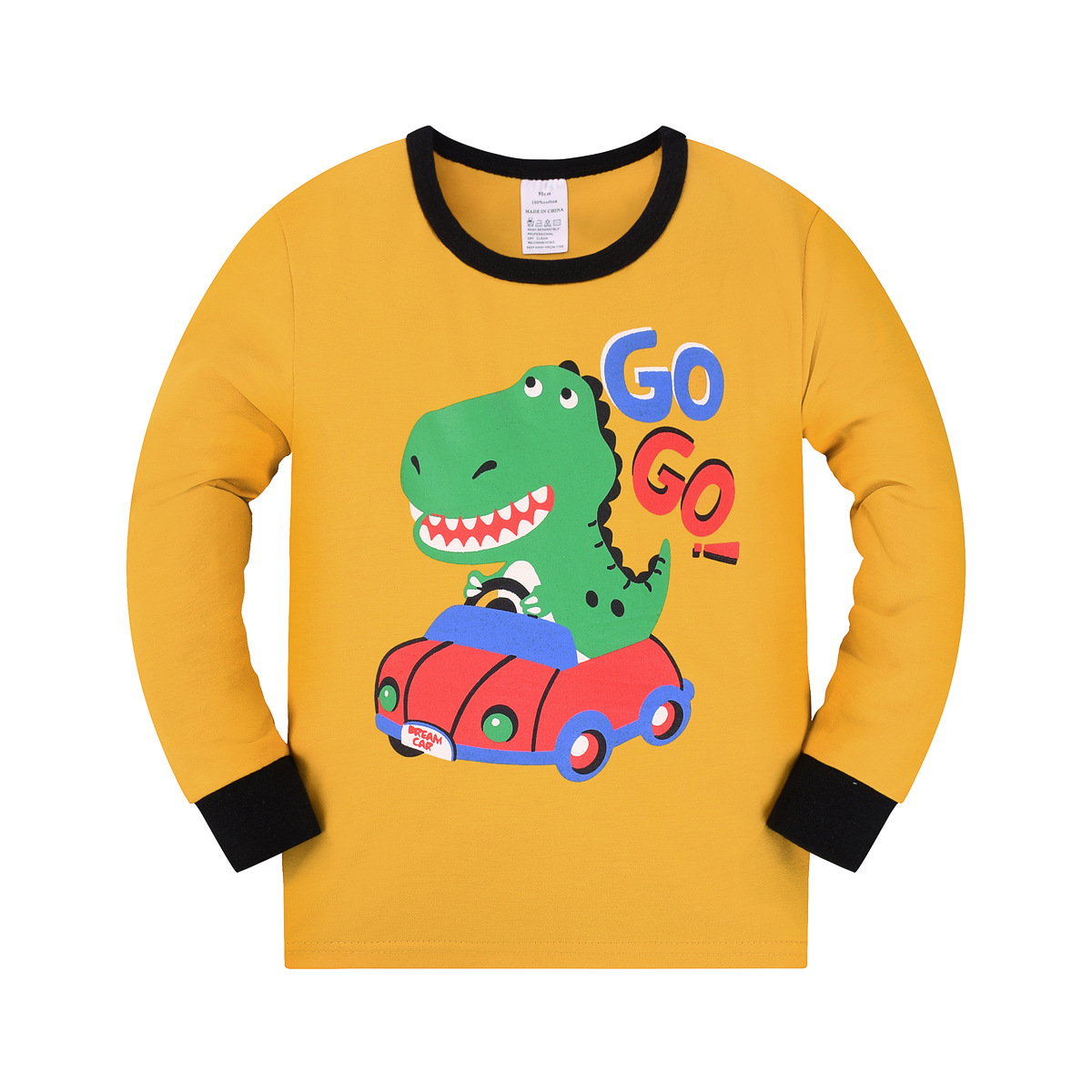 Verano nuevo niño de punto pijama de algodón conjunto de dibujos animados impresos dinosaurios ropa de casa para niños comercio exterior al por mayor