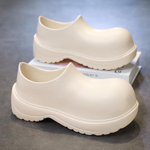 Spring Trend High-Lift Thick Sole Big Head Shoes for Men, Summer Outwear Casual Fashion One-Piece Men's Shoes Half Slippers