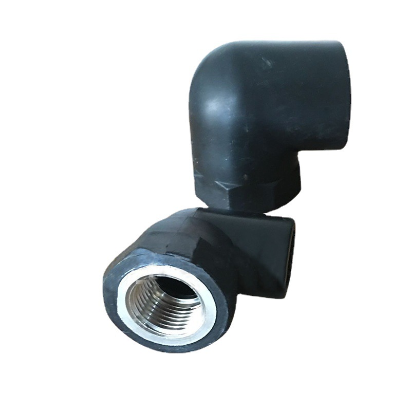 厂家供货PE注塑内丝弯头 HDPE给水管热熔注塑管件内丝弯头定制