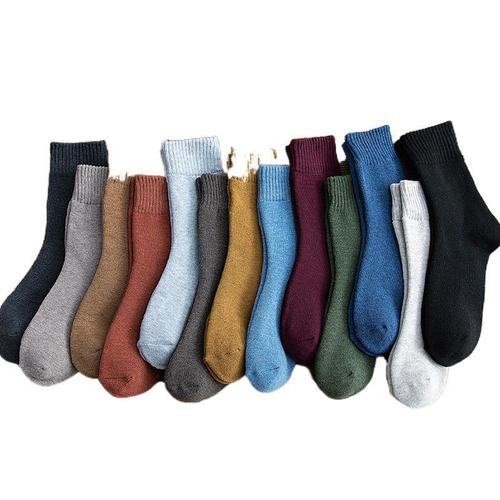 Children's crew sock winter and autumn long wool sock with thick and fluffy terry socks, wholesale warm floor warming towel socks