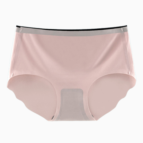 Women's underwear breathable ice silk seamless mid-waist one-piece girl Japanese girls pure cotton crotch shorts summer thin style