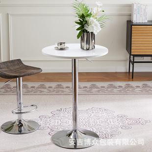 Manufacturer Wooden Bar Table Exhibition Negotiation Table Liftable and Rotatable Modern Simple Coffee Table Round Bar Table Wedding