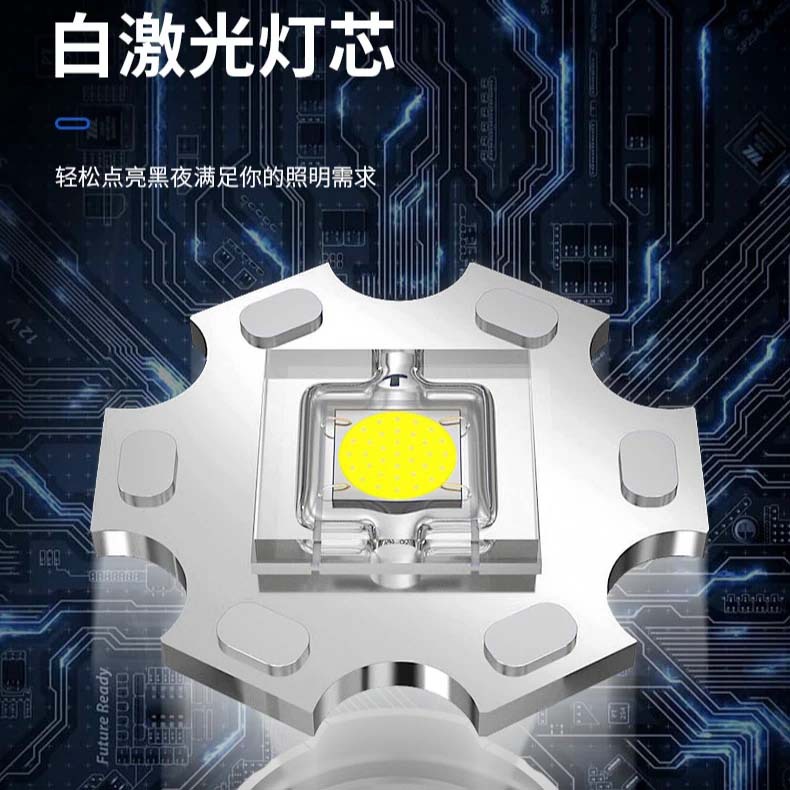 Linterna láser de luz fuerte explosión de larga duración de carga táctica multifuncional mini antorcha láser blanca al aire libre