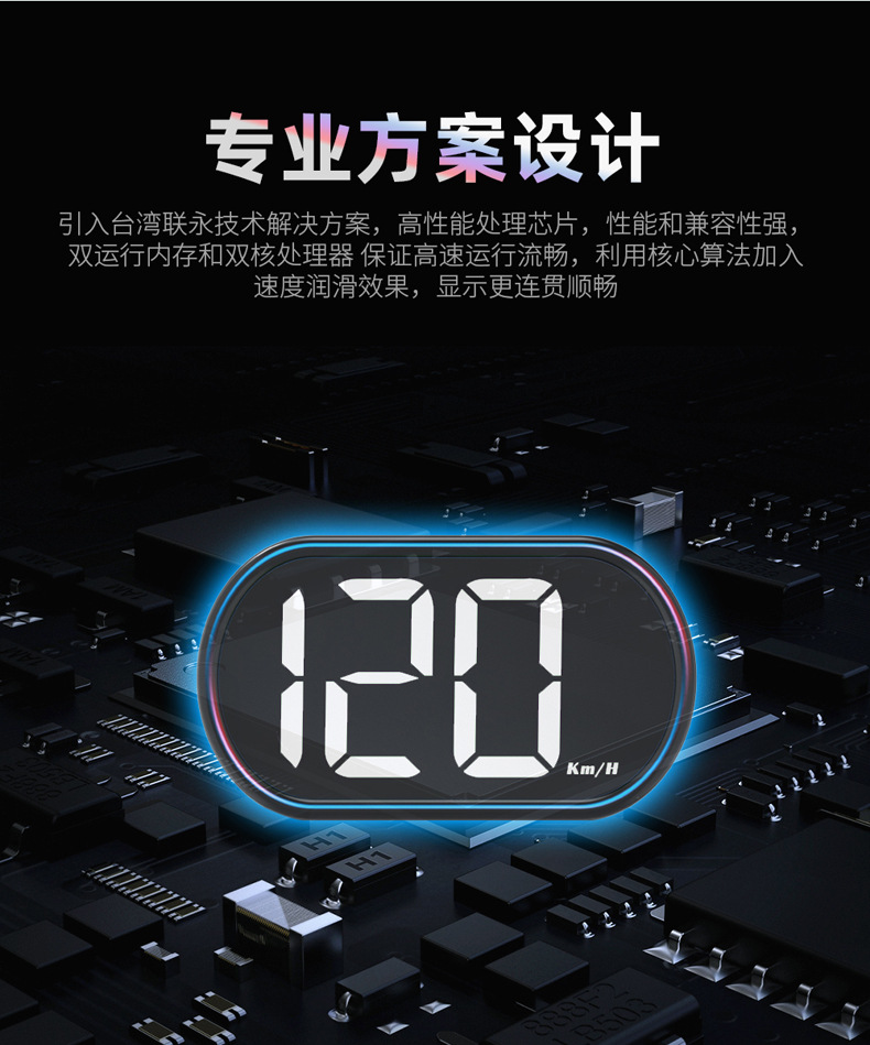 Car Hud Head-Up Display Car Beidou Gps Multi-Function Tester Portable Display Head-Up Instrument