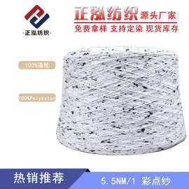 【正泓】厂家批发彩点纱纱线100%涤纶花式纱特种纱5.5NM/1彩点纱