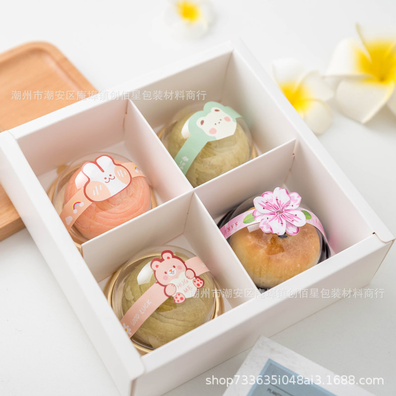 Single egg yolk pastry packaging box wholesale transparent round…