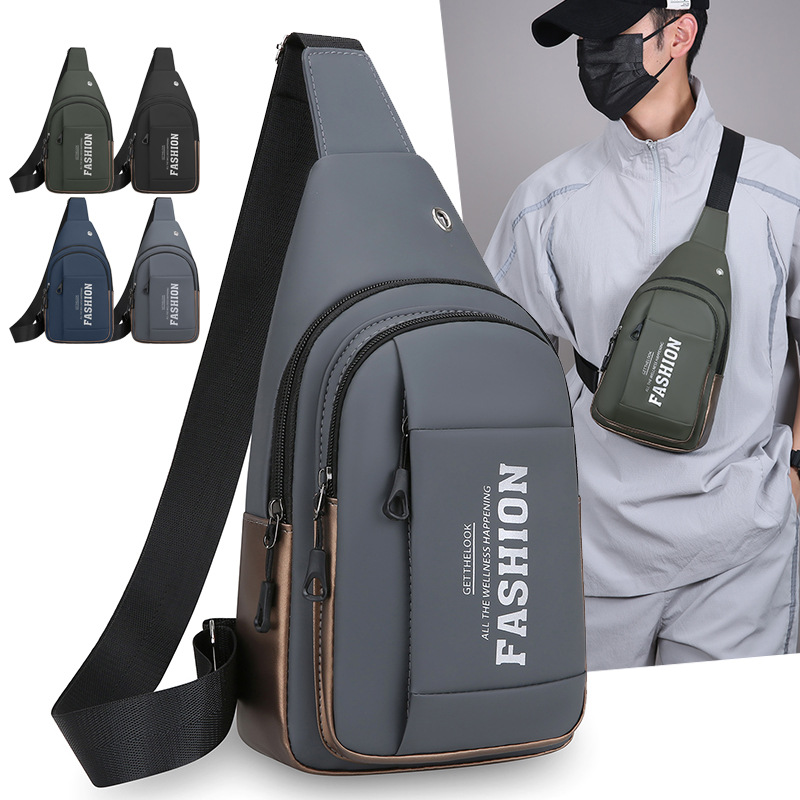 New simple and stylish men's chest bag for travel and leisure, lightweight and breathable crossbody bag, stylish commuter backpack