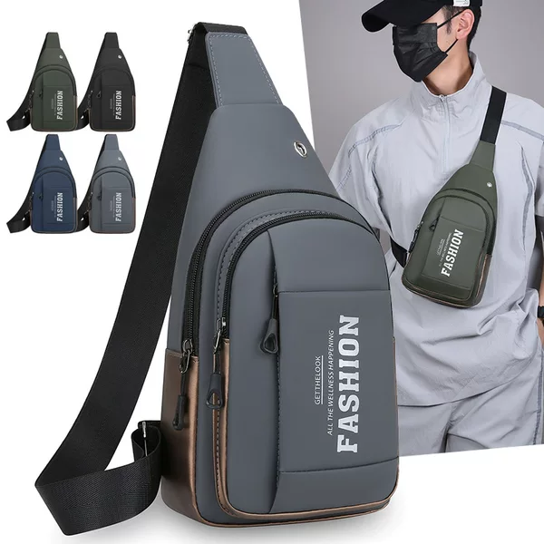 New simple and stylish men's chest bag for travel and leisure, lightweight and breathable crossbody bag, stylish commuter backpack