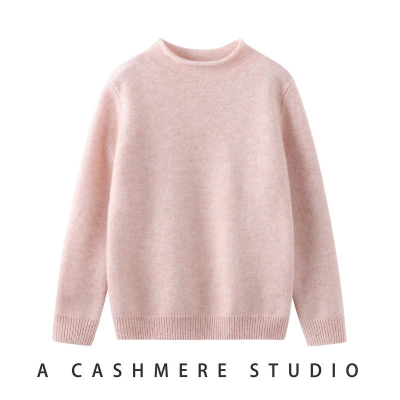 High-End 100% Cashmere Children's Half-High Rolled Collar Baby Pure Cashmere Sweater Boys' Sweater Girls' Base Layer Thick Sweater High-End 100% Cashmere Children's Half-High Rolled Collar Baby Pure Cashmere Sweater Boys' Sweater Girls' Base Layer Thick Sweater