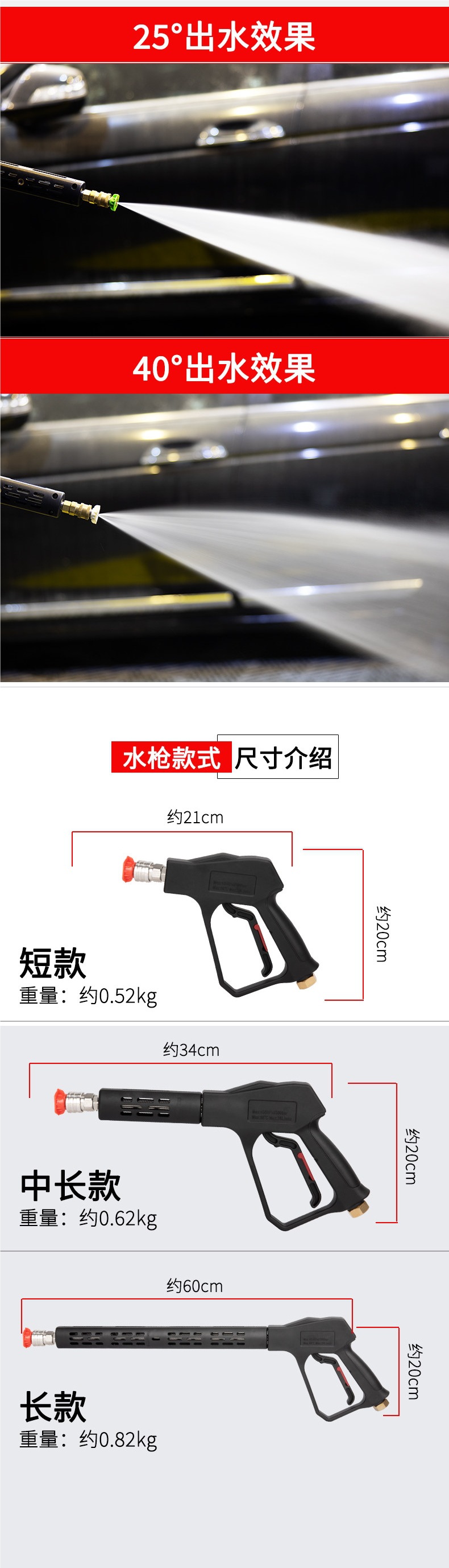 Car wash shop high-pressure water gun head, car washer gun head, Black Cat cleaning machine quick-connect car wash spray gun