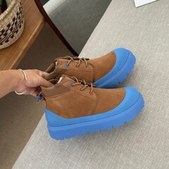 河南桑坡雪地靴高帮王一博塔斯曼皮毛一体糖果色加绒加厚牛皮棉鞋