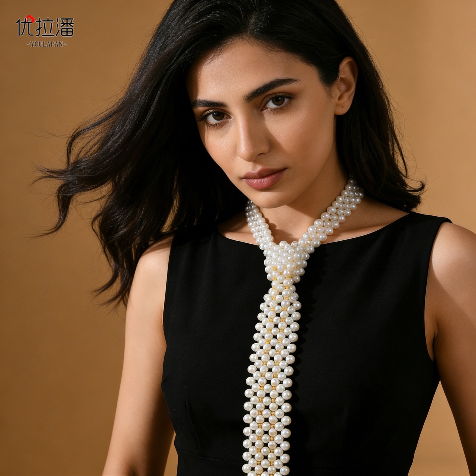 율라판 유럽과 미국의 트렌디 한 구슬 넥타이 남녀 단순 셔츠 올매치 펄 체인 쥬얼리 VG98