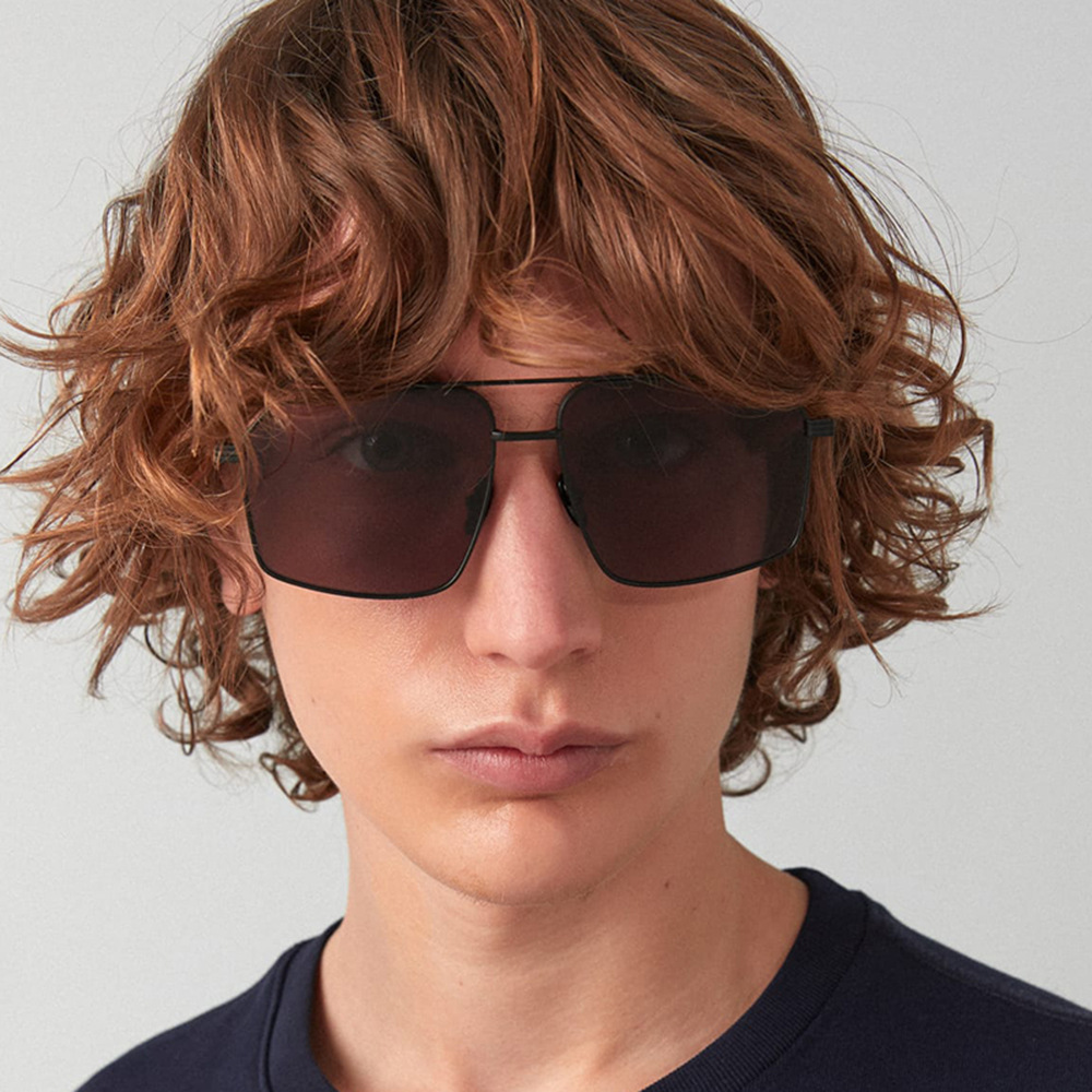 2022 nuevo metal doble haz gafas de sol retro gran marco europeo y americano ins estilo transfronterizo gafas de sol marinas 3585