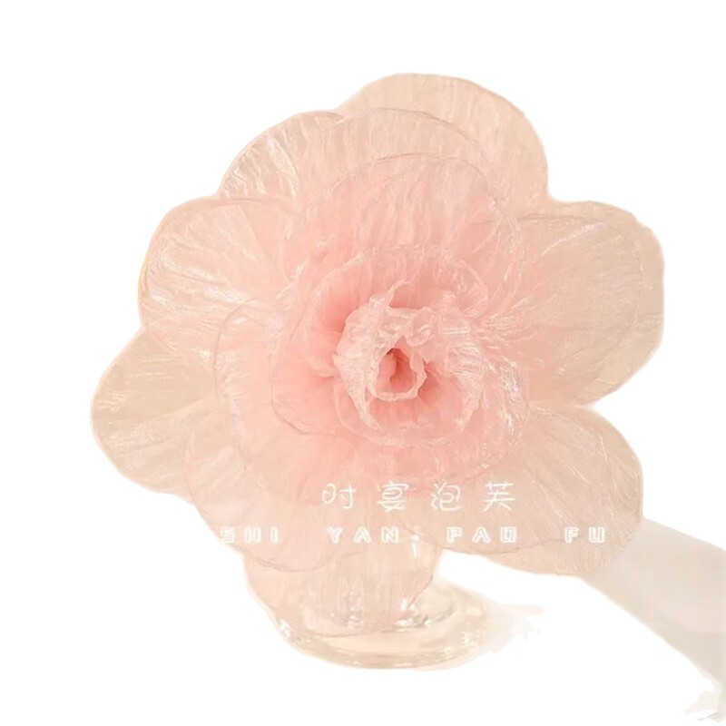【芳华】抓夹仙气网纱花朵发夹原创设计气质发饰优雅百搭鲨鱼夹女|undefined