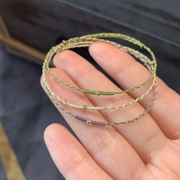 Minsheng mini small string women's single wear hand-woven bracelet daily commute can be stacked with transfer beads bracelet