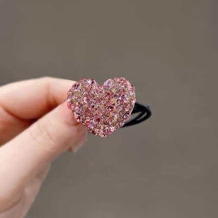 Exquisites Herz Haargummi Mit Strass Elegantes Haaraccessoire_voghion.com