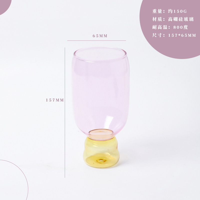 Red roja de alto aspecto ins estilo contraste color vidrio borosilicato resistente a altas temperaturas vidrio doméstico taza de agua al por mayor