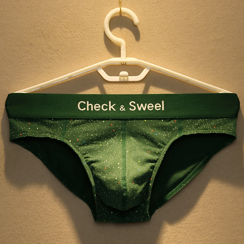 Printed polka dot men's underwear men's cotton briefs summer loose sports youth breathable triangle short pants