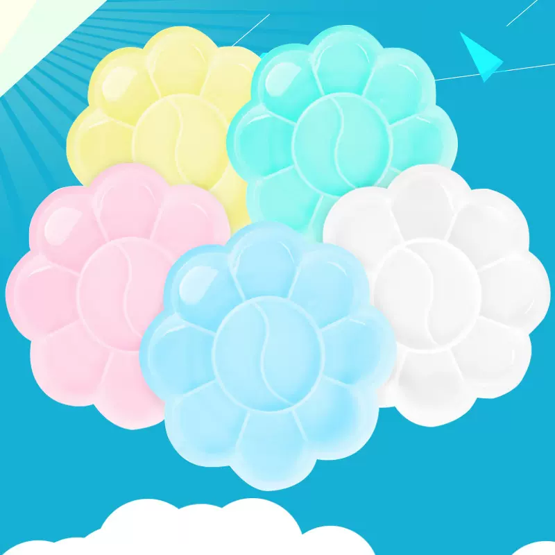 厂家直销 水彩水粉梅花调色盘8.5cm儿童绘画颜料 美术调色碟批发