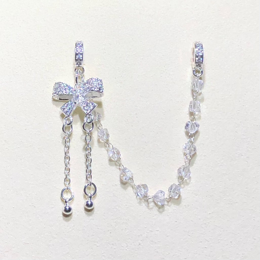 14K Gold-Plated Color-Preserving Crystal DIY Accessories Bowknot Tassel Pendant Chain Spacer Beads Bracelet Necklace Beaded Accessories