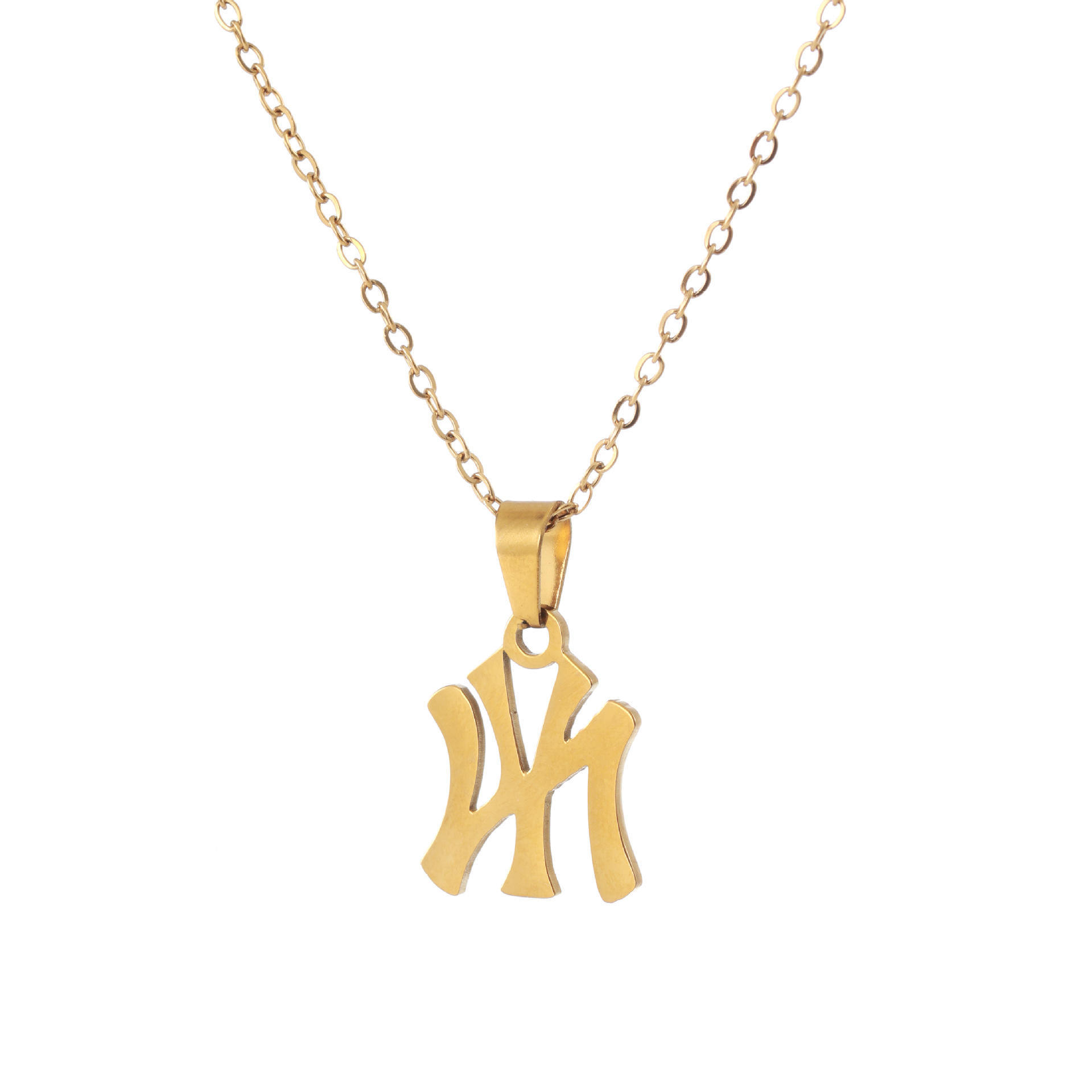 New York Yankees Necklace Stainless Steel Gold